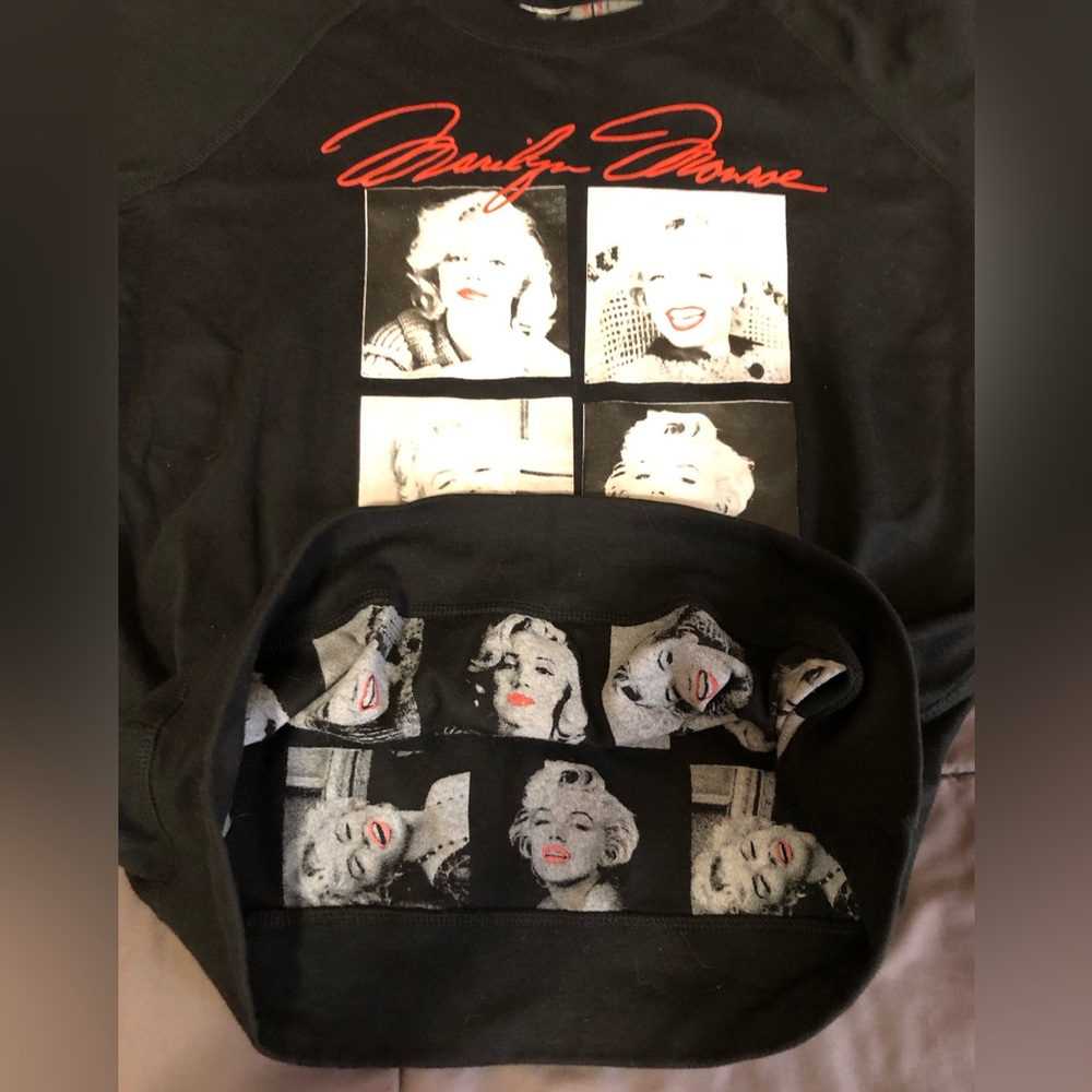 Marilyn Monroe Reversible Pullover Sweatshirt Bla… - image 5